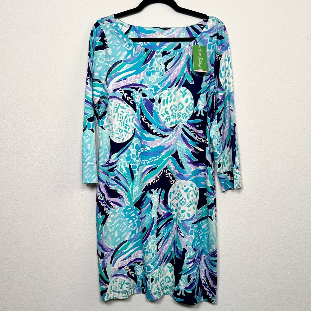 NWT Lilly Pulitzer Pineapple Blue and Purple Mini Dress